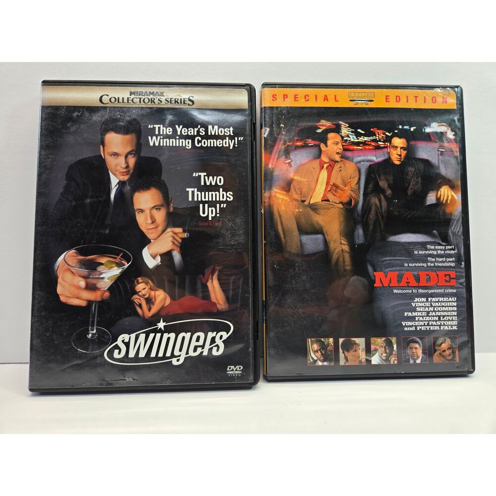 2 DVD Bundle Lot of Vince Vaughn Jon Favreau | Mafia Comedies | Made & Swingers